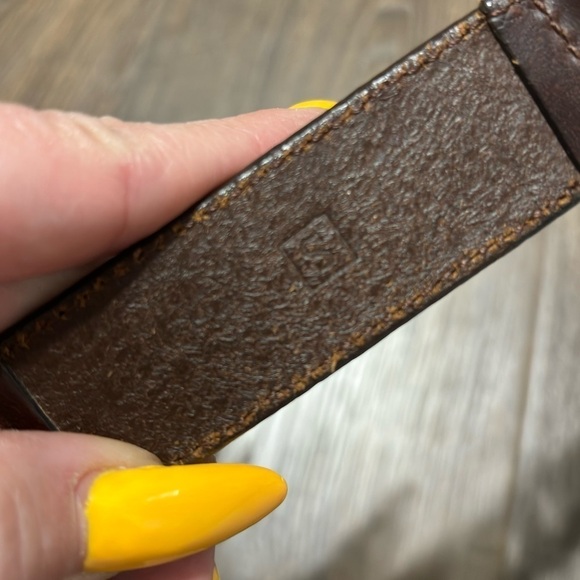 Fossil brown woven leather belt small - Picture 5 of 7